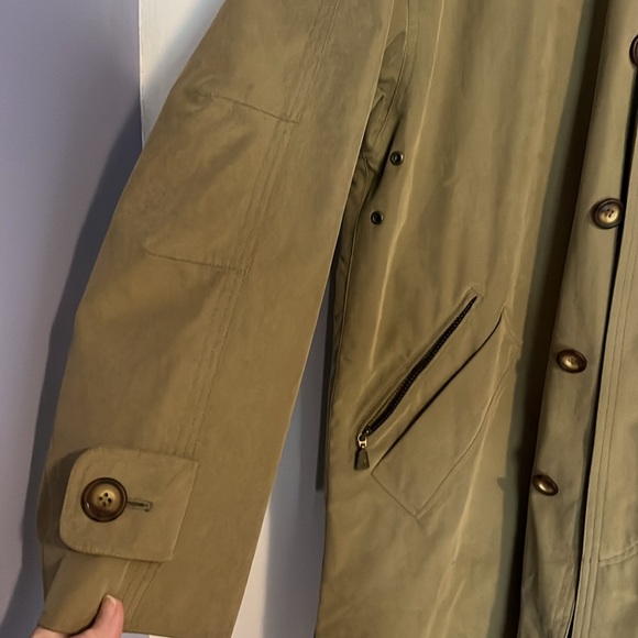 NWT vintage Barney’s NY men’s dark tan trench cost with brown collar - Picture 5 of 15